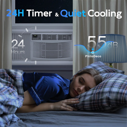 8000 BTU Window Air Conditioner 350 Sq. Ft. Intelligent, LED Display Screen, with Remote Control,Ac Can Be Used as a Dehumidifier/Fan, Operates Quietly, Energy-Saving. Timer/Sleep and ECO