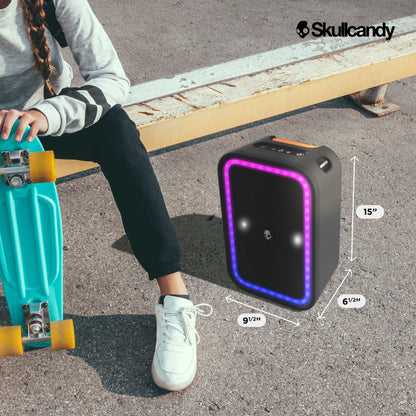 Stomp Waterproof USB Charge Out LED Lighting Wireless Bluetooth Portable Speaker, Black