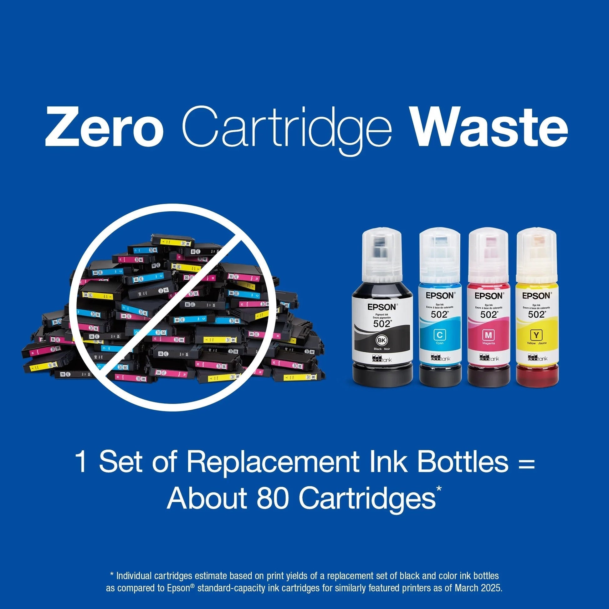 502 Ecotank Ink Ultra-High Capacity Black Bottle Works with ET-2750, ET-2850, ET-2980, ET-2988, ET-3750, ET-3760, ET-3850, ET-4850, and Other Select Ecotank Models