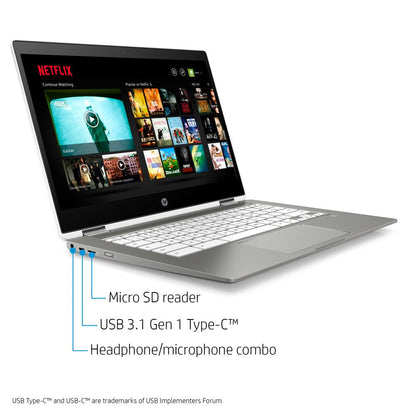 14" Touch X360, Chromebook, Intel Pentium Silver N5030, 4 GB RAM, 128 GB Emmc, Silver, Chrome OS, 14B-Ca0061Wm