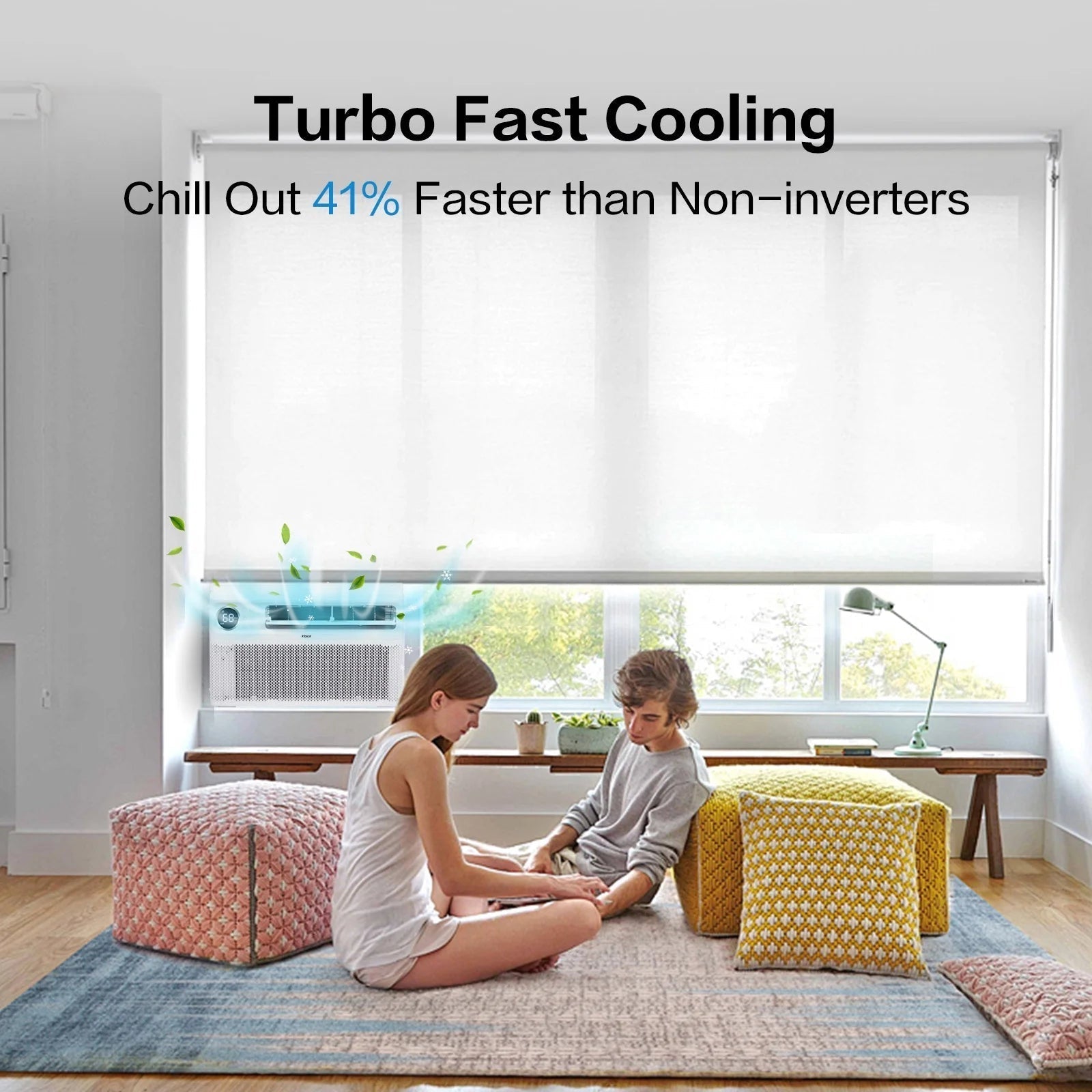 Energy Star 8000 BTU Inverter Window Air Conditioner, Energy-Saving Window AC Unit with APP & Voice Control, Ultra Quiet & Easy Installtion Design, Work with Alexa/Google Assistant, 115V/60Hz