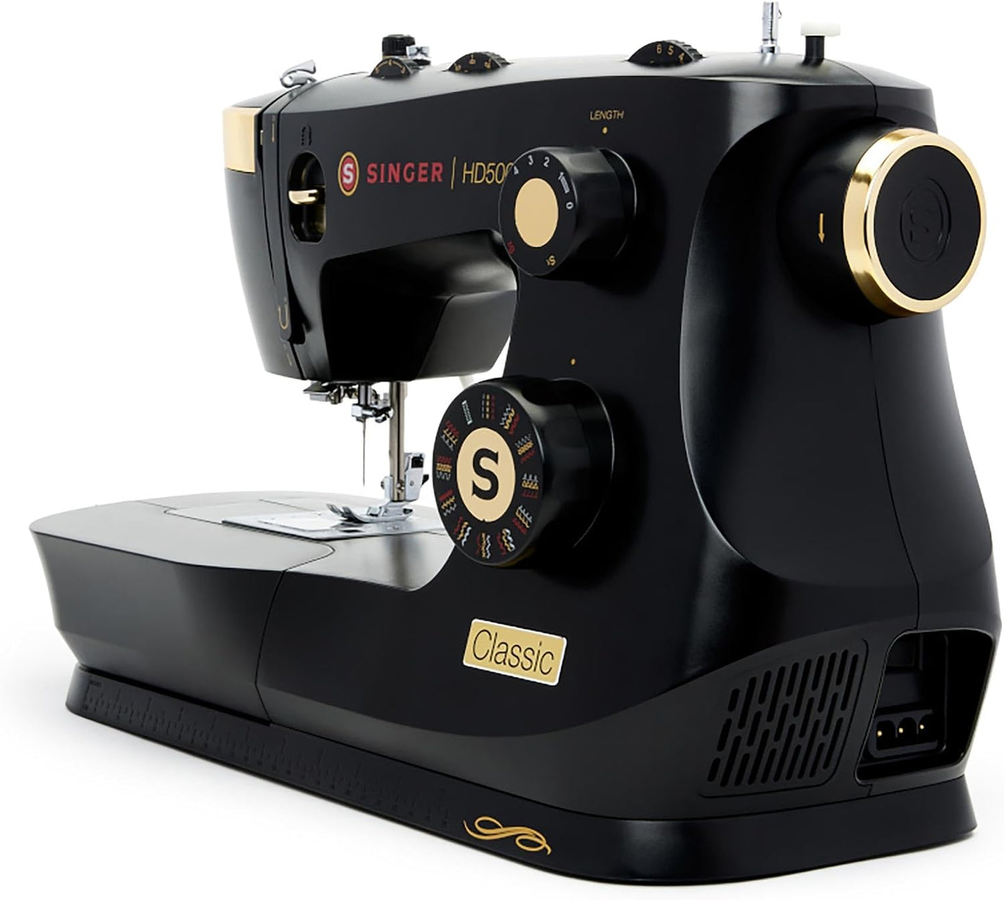 SINGER® Heavy Duty 500 Classic High Speed Sewing Machine + Accessory Kit | 23 Built-In Stitches, Strong Motor, Strong Piercing Power, 1-Step Buttonhole, Full Metal Frame, Large Sewing Space, LED Light