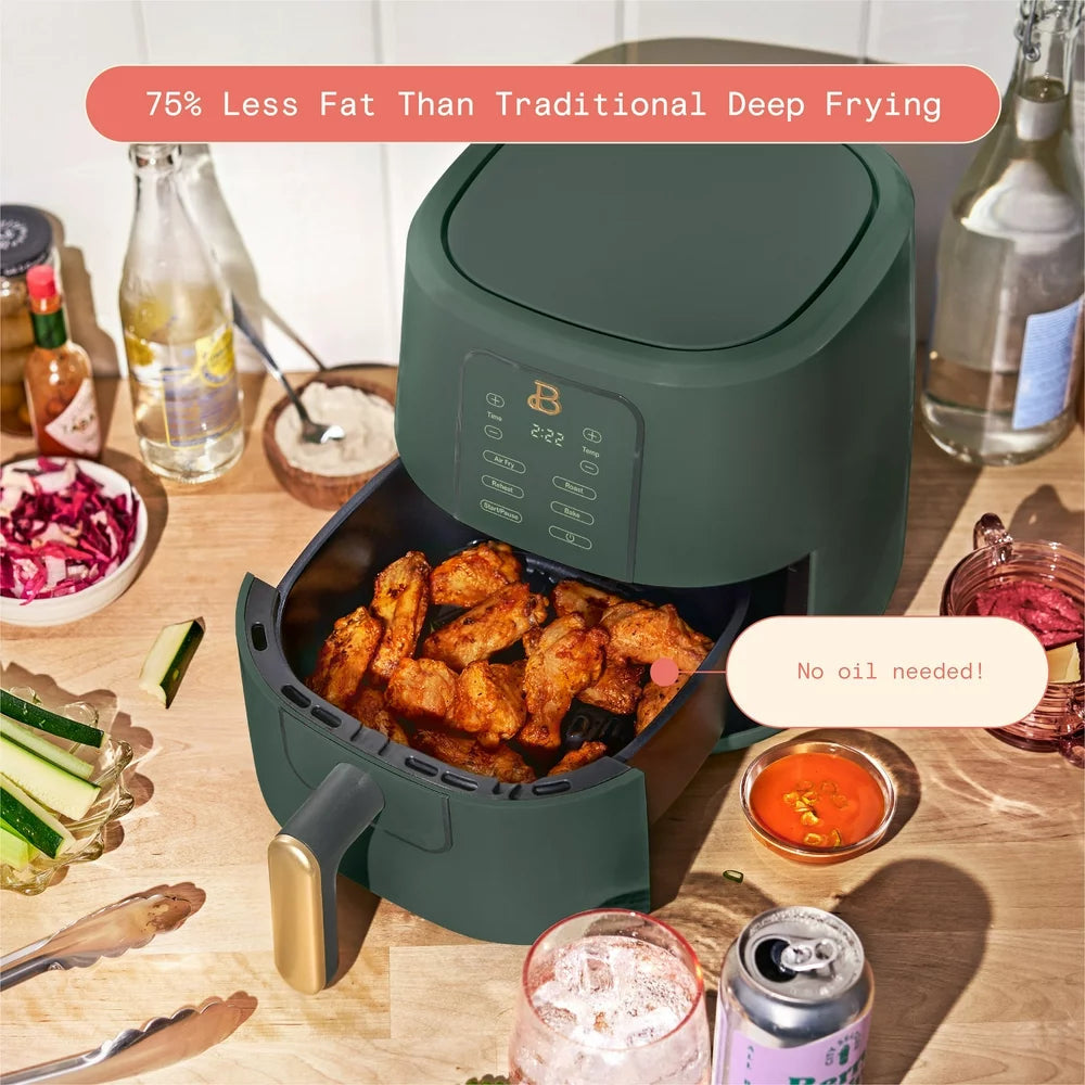 3 Qt Air Fryer with Turbocrisp Technology, Limited Edition Thyme Green by Drew Barrymore