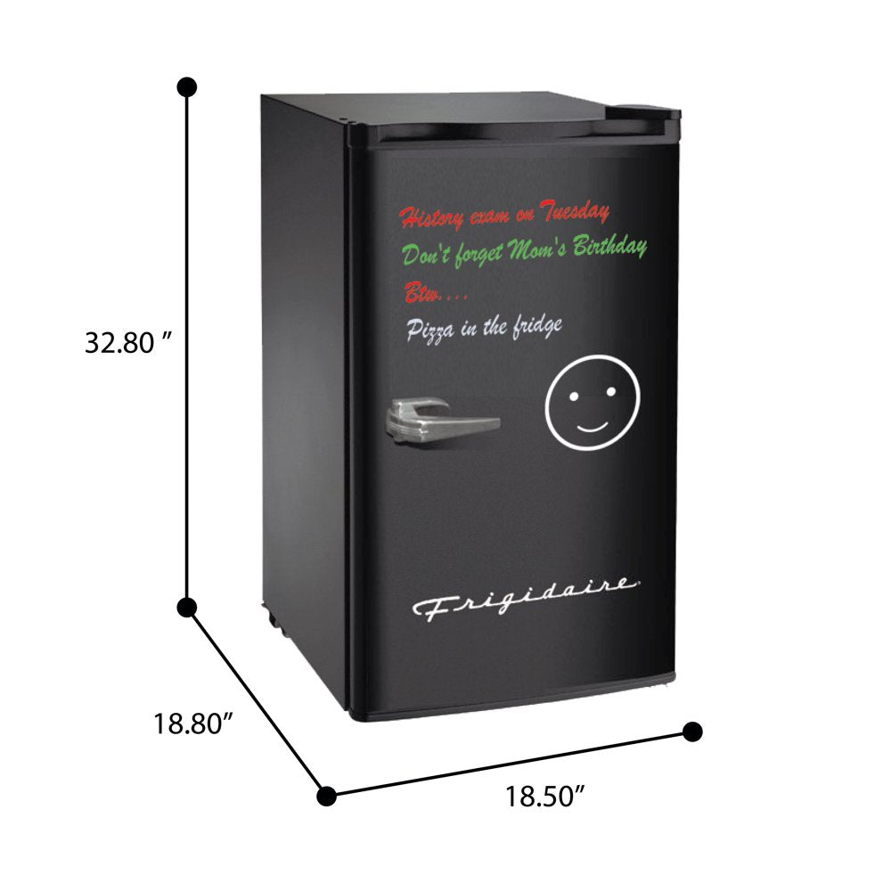 3.2 Cu Ft Retro Dry Erase Compact Fridge, (EFR331-BLACK), Black