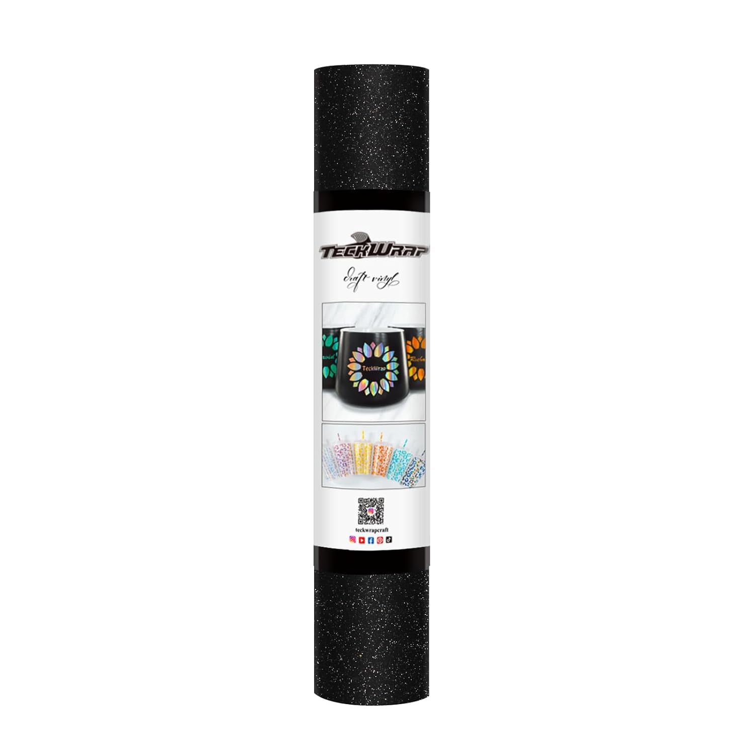 Black Glitter Vinyl Permanent – Shimmer Vinyl Adhesive Vinyl Roll 1Ft X 5Ft, Glitter Black Vinyl for DIY Crafts Designs