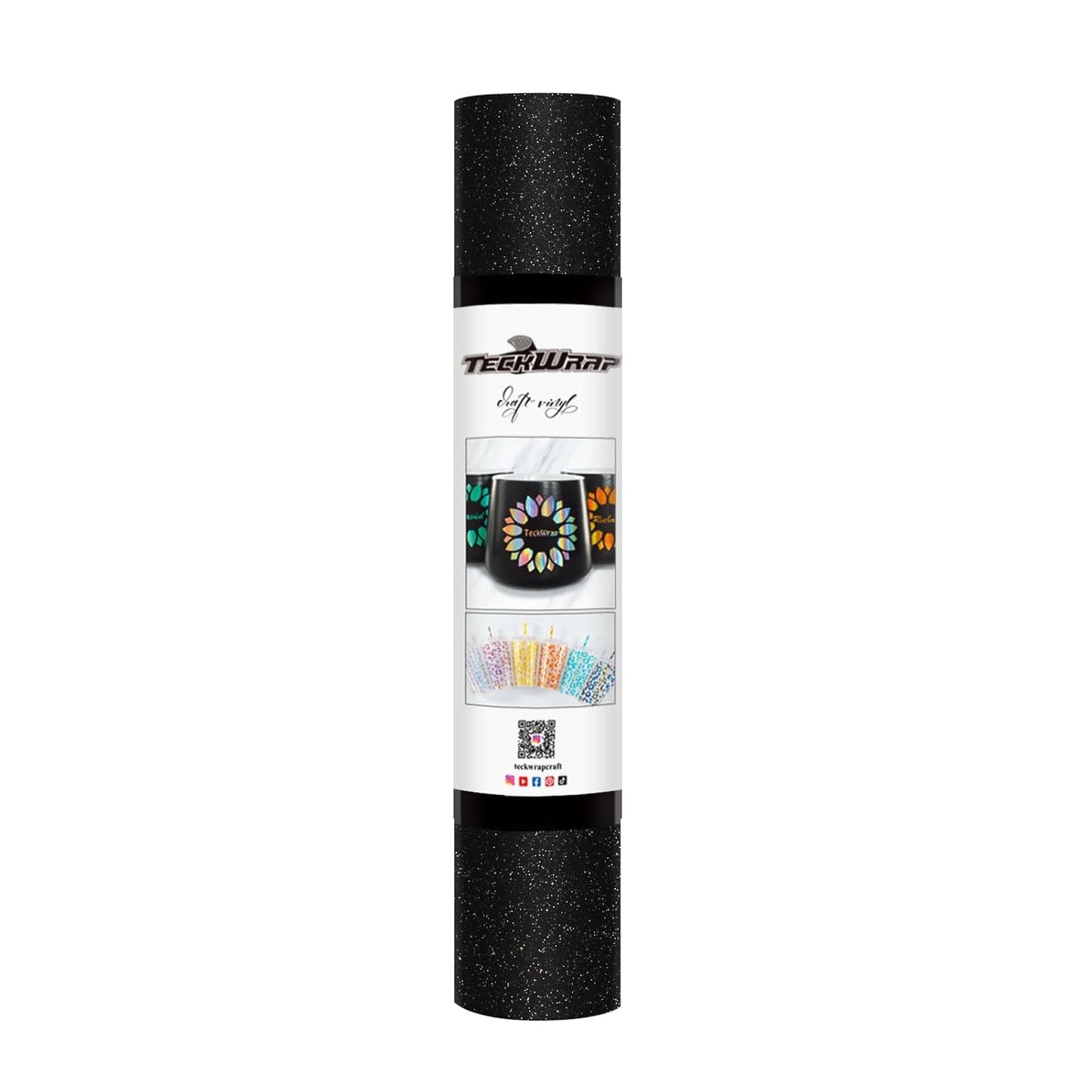 Black Glitter Vinyl Permanent – Shimmer Vinyl Adhesive Vinyl Roll 1Ft X 5Ft, Glitter Black Vinyl for DIY Crafts Designs