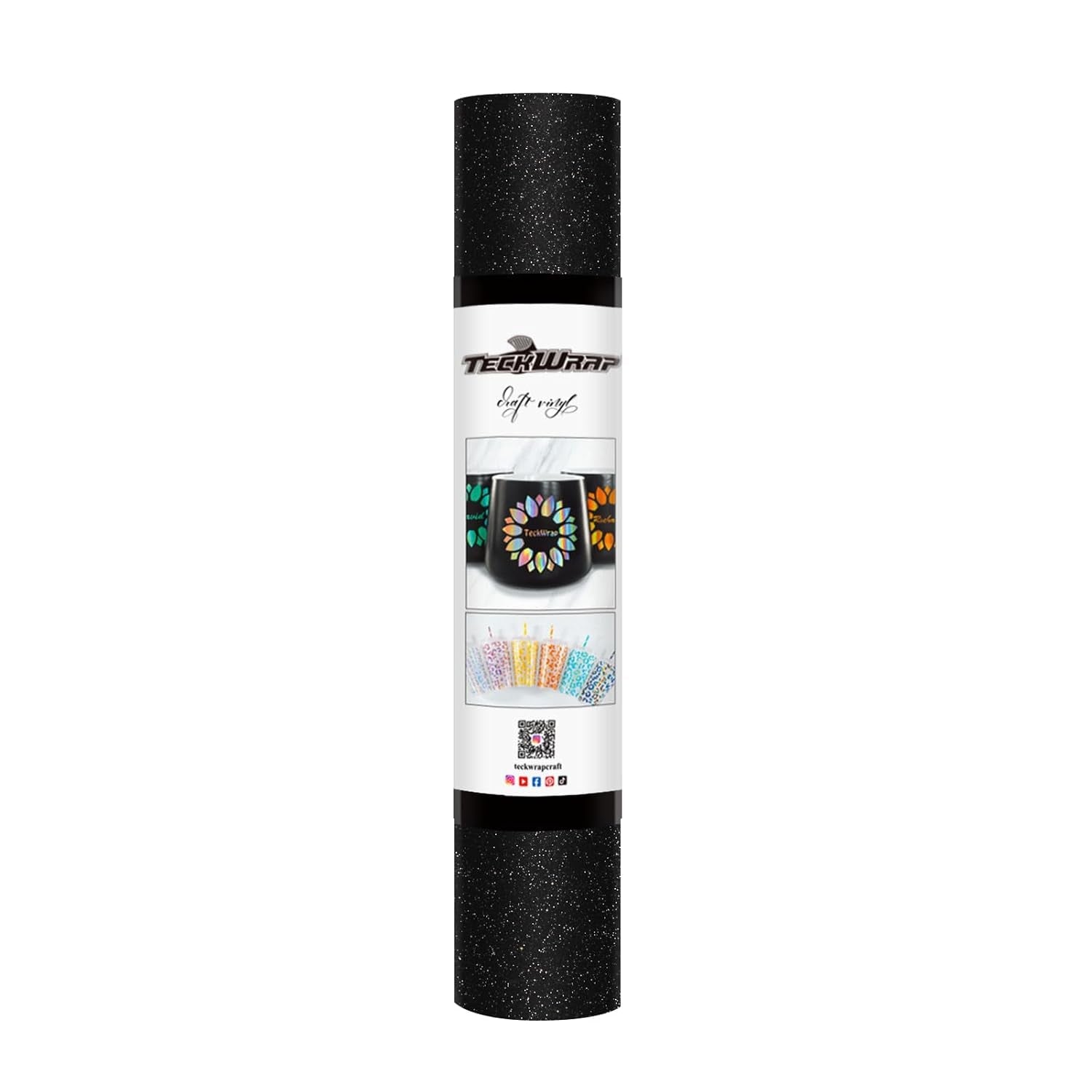 Black Glitter Vinyl Permanent – Shimmer Vinyl Adhesive Vinyl Roll 1Ft X 5Ft, Glitter Black Vinyl for DIY Crafts Designs