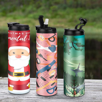 8 Pack 20 Oz Sublimation Tumblers Dual Opening Blank Bottles Triple-Insulated Stainless Steel Water Bottle with Straw Lid Blank Tumbler Bulk with Shrink Wrap, Rubber Base, Heat Tape for Heat Transfer