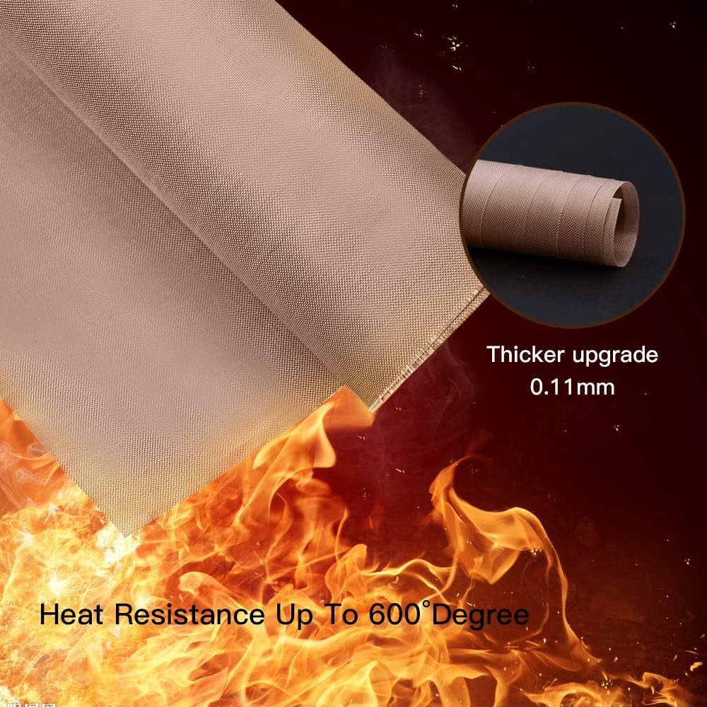 3 Pack PTFE Teflon Sheet for Heat Press Transfer Sheet Non Stick 16 X 20" Heat Transfer Paper Reusable Heat Resistant Craft Mat