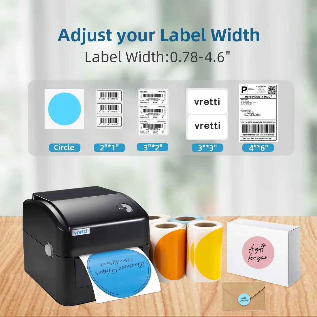 420 Bluetooth Thermal Label Printer , 4X6 Label Printer for Shipping Packages, Compatible with Windows Smartphone