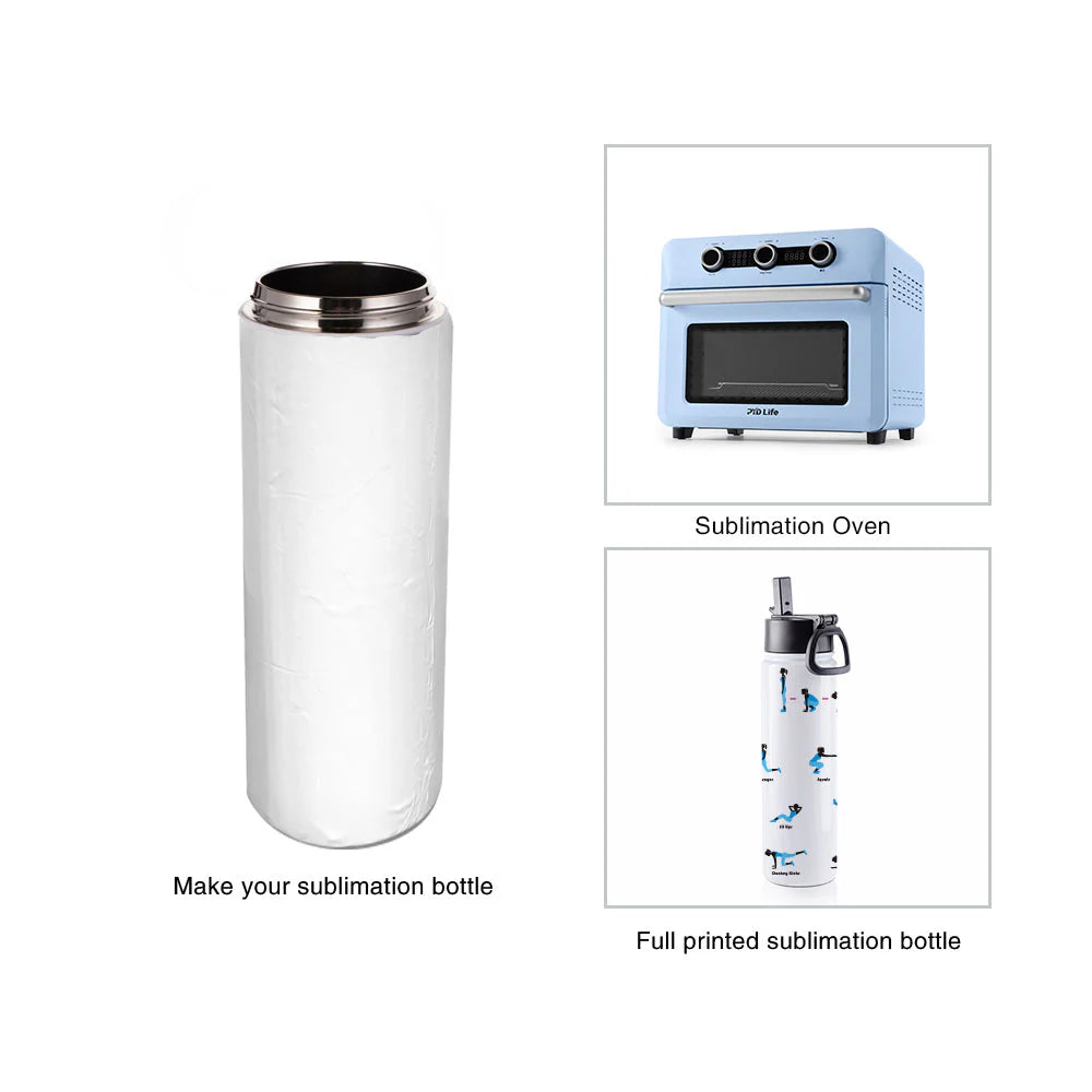 Wholesale 22 OZ Sublimation Insulated Water Bottles White with Wide Mouth Handle Cap and Straw 25 Pcs(Shipping from China)