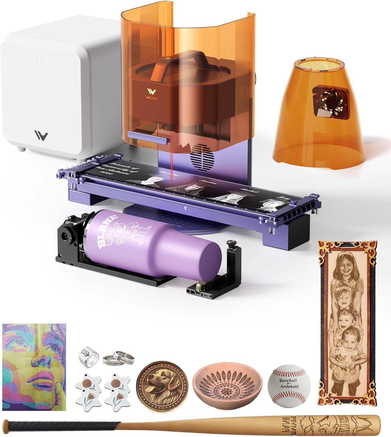 Lumos Dual (3W IR+10W Diode) Laser Engraver, with Handheld Protective Cone, 20.5” Extension, Rotary Pro, Fume Extractor, 4000Mm/S Speed, for DIY Tumbler Jewelry, Colorful Metal, Craft Fair