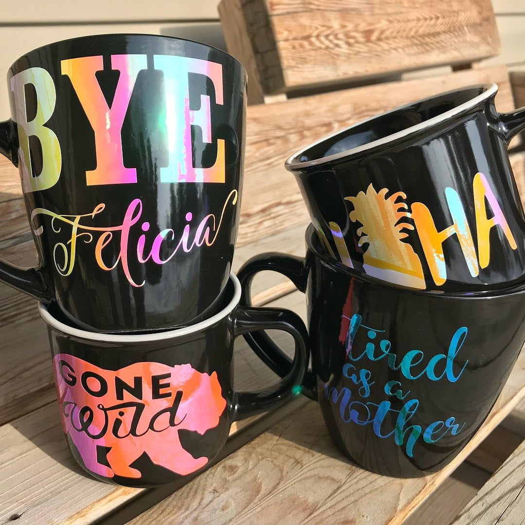 Holographic Opal Craft Vinyl 12" X 12" 7 Sheets/Pack for Craft Cutters,Sign Plotters