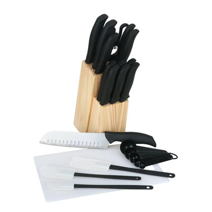 23 Piece Knife and Kitchen Tool Set with Wood Storage Block