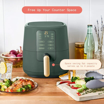 3 Qt Air Fryer with Turbocrisp Technology, Limited Edition Thyme Green by Drew Barrymore