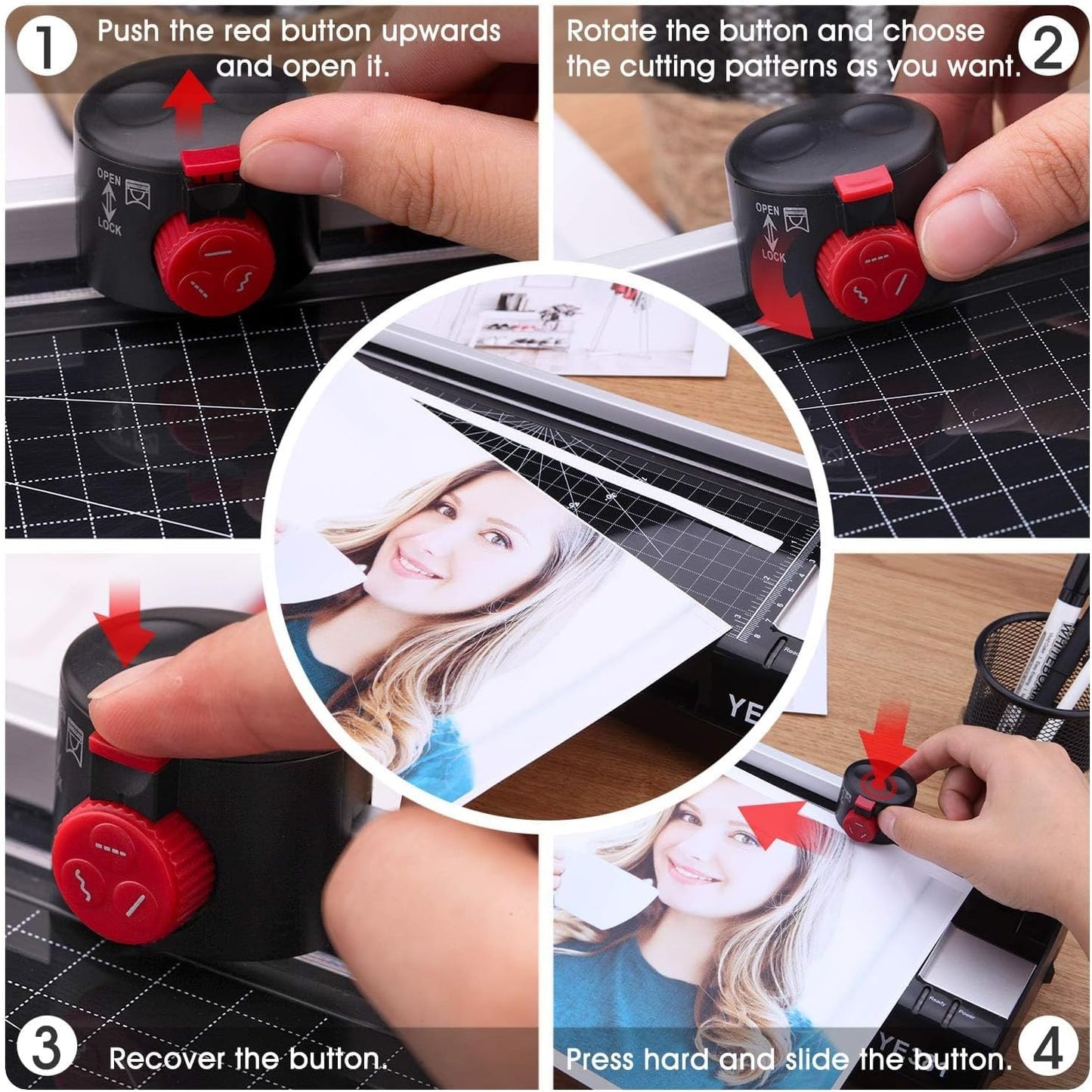 Laminator Machine for A3/A4/A6, YE381 13Inch Thermal & Cold Laminating Machine for Home Office School Teacher Use with 50 Pouches, Paper Trimmer and Corner Rounder | YE381 Thermal & Cold Laminating Machine for Home Office School Teacher Use , Built in Paper Trimmer and Corner Rounder