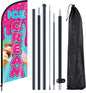 Ice Cream Advertising Feather Flag 7 Ft Advertising Swooper Flag Banner Signs with Pole and Ground Stake for Store Business Outside
