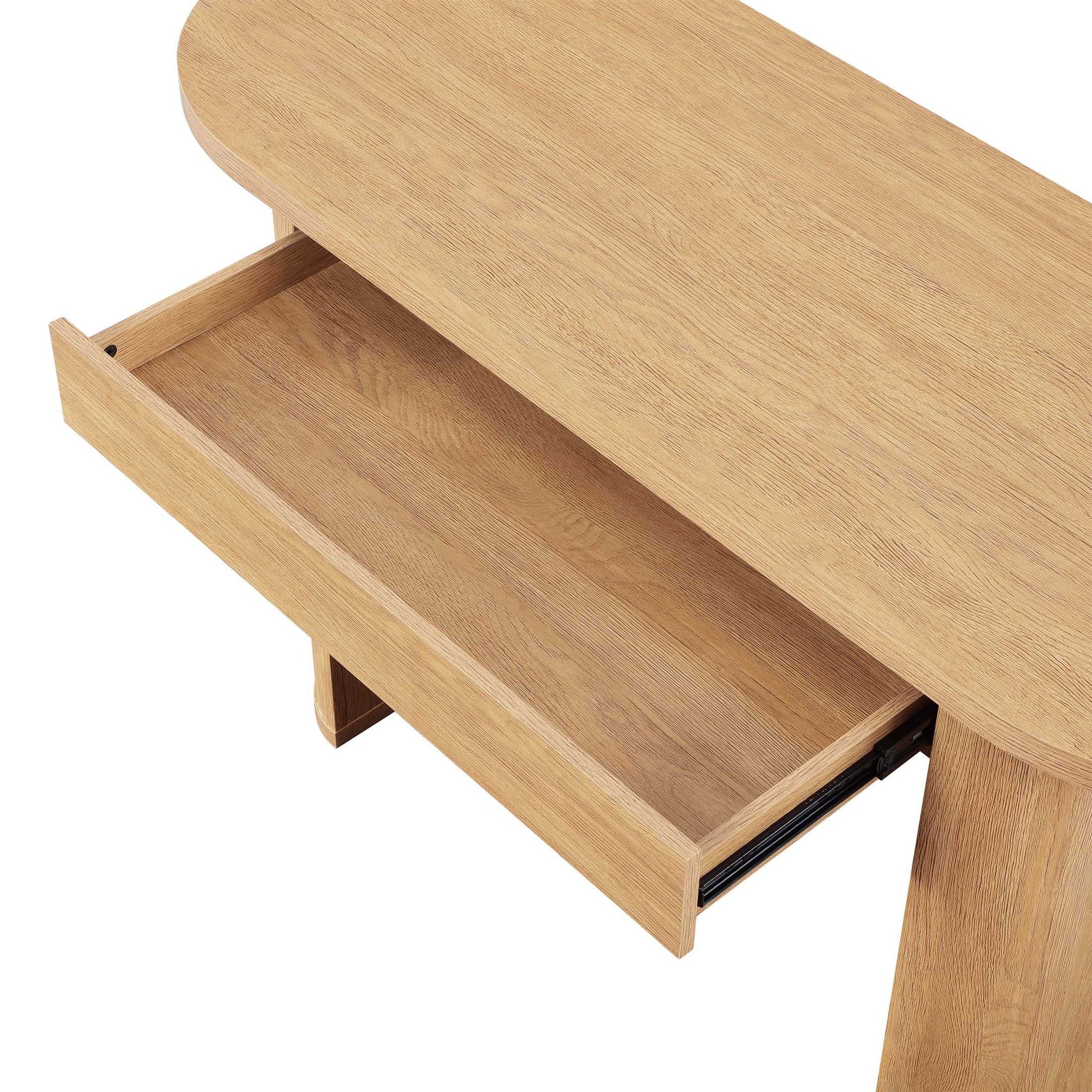 Juliet Oval Writing Desk, Light Honey Finish