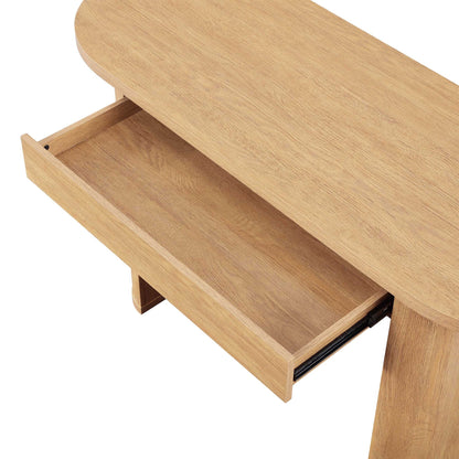 Juliet Oval Writing Desk, Light Honey Finish
