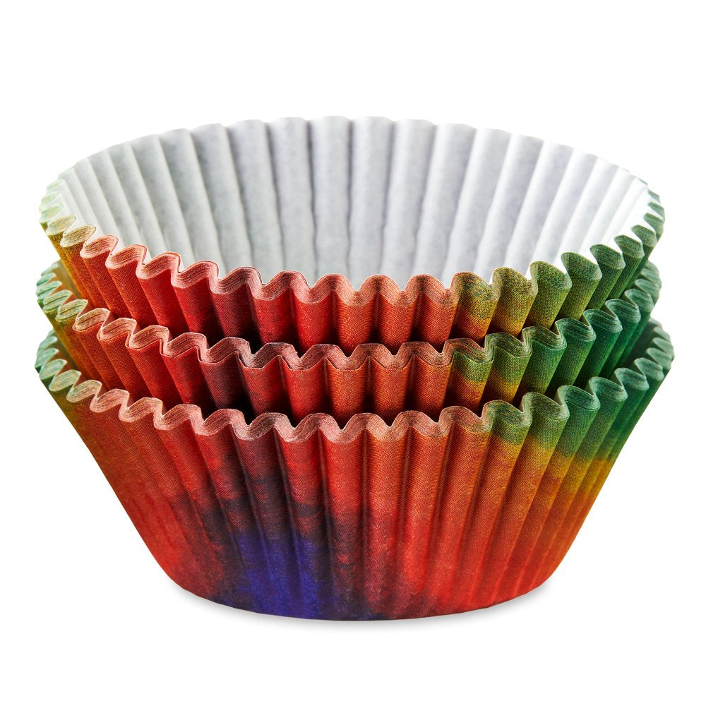 Watercolor Rainbow Cupcake Liners, 75 Count