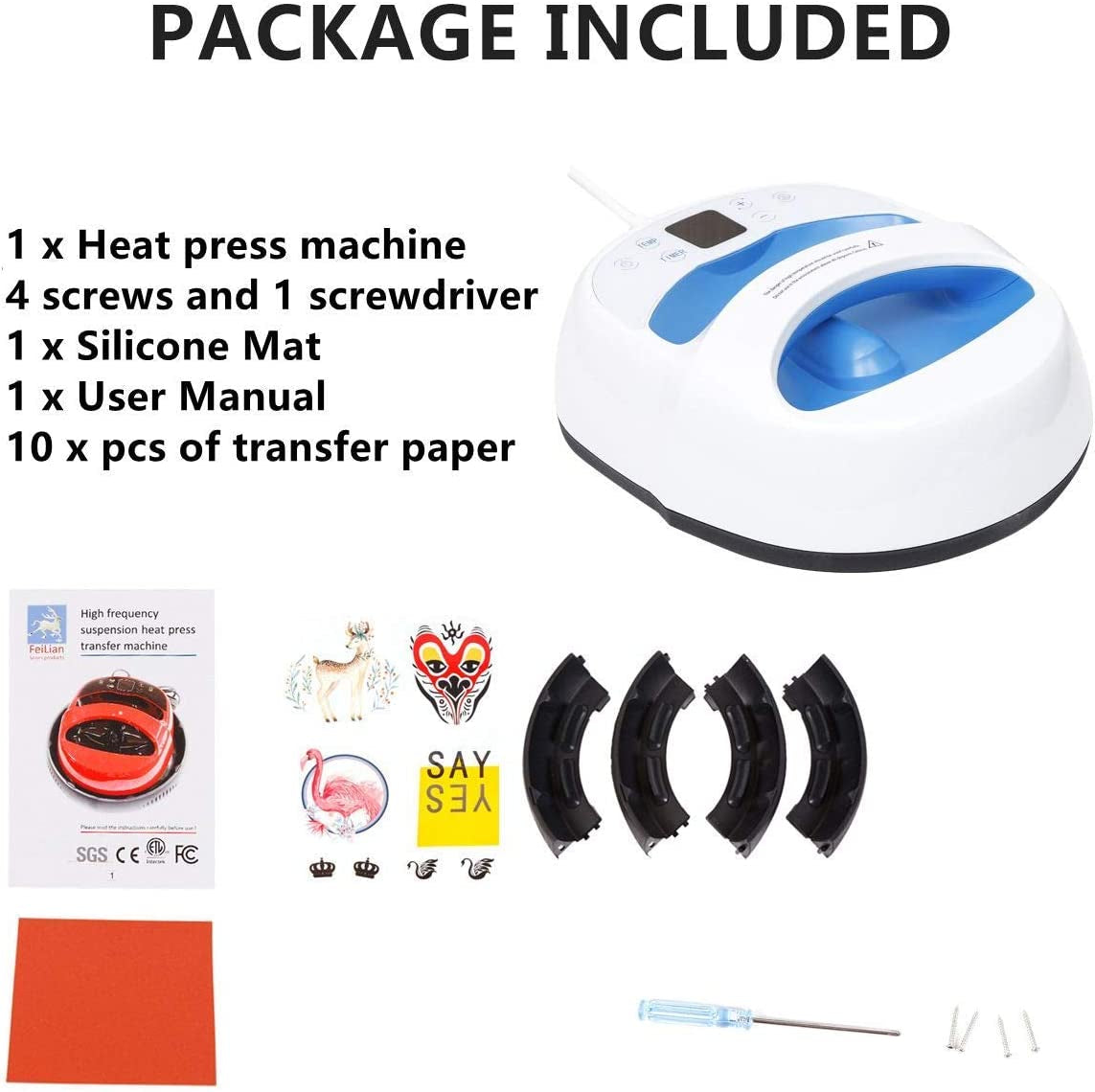 12"×10" Heat Press Machine for T Shirts Portable Automatic Press Even Heat Easy Press Sublimation Machine HTV Vinyl T-Shirt Printing Machine(Heat Painting Film Included)(Upgrade Version)