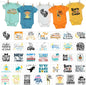 36Pcs Baby Iron on Patches for Onesies,Funny Baby Boy Iron on Transfers Ready to Press，Baby Shower Games Onesie Decorating Kits for DIY Crafts,Baby Shower Decorations（Boy）