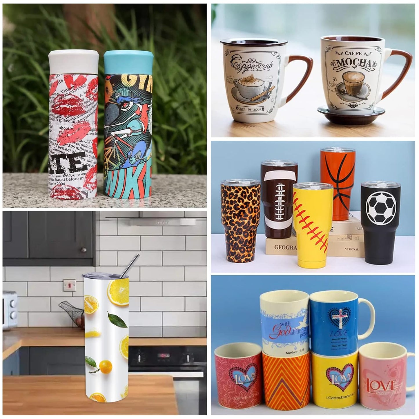 100Pcs Sublimation Shrink Wrap Sleeves,5X10 Inch Heat Transfer Shrink Film Bags for Blanks 20 Oz Tumblers,Mugs,Cups,Shrink Wrap Bands for Sublimation