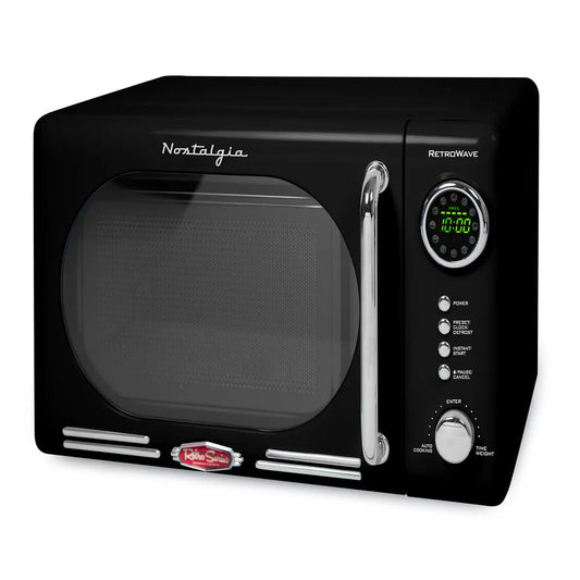 Retro 0.7 Cubic Foot 700-Watt Countertop Microwave Oven - Black, NRMO7BK6A