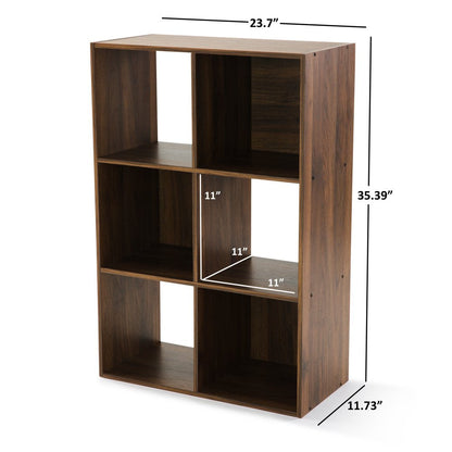 6-Cube Storage Organizer, Canyon Walnut