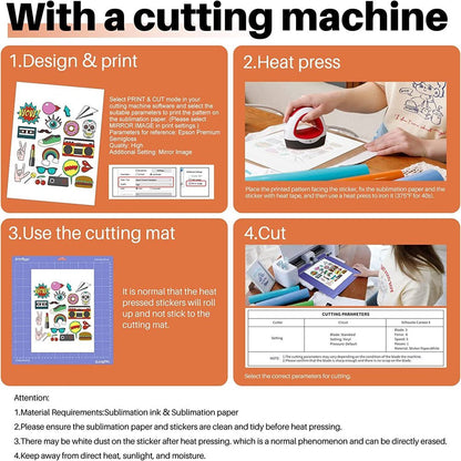 Sublimation Sticker Paper - 20 Pcs 8.5" X 11" Matte Transparent Waterproof Sublimation Stickers （Transparent）