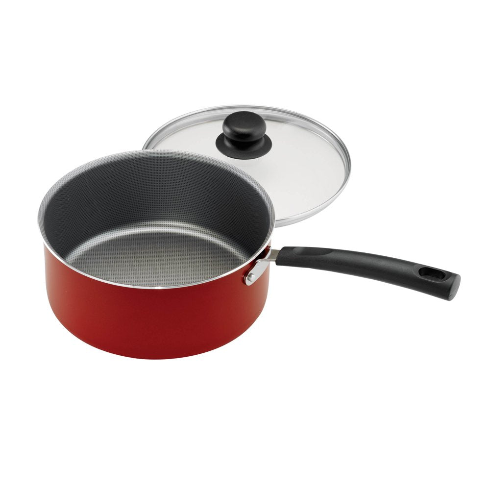 Primaware 18 Piece Non-Stick Cookware Set, Red