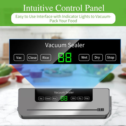 TINANA Cordless Vacuum Sealer Machine, 75Kpa Food Vacuum Sealer with 4000Mah Rechargeable Battery, Portable Food Saver, Dry & Moist Modes, 15 Bags
