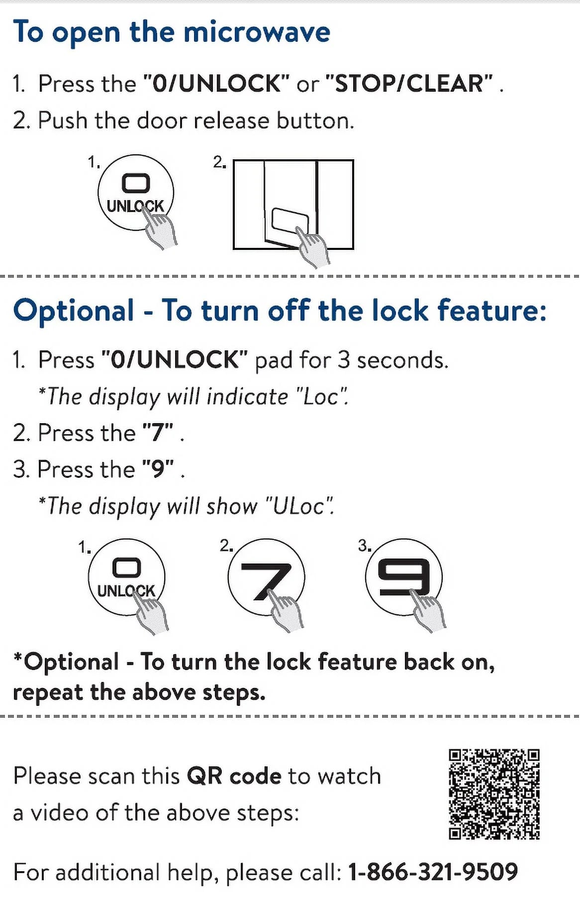 2.2 Cu Ft Countertop Microwave Oven, Black, New