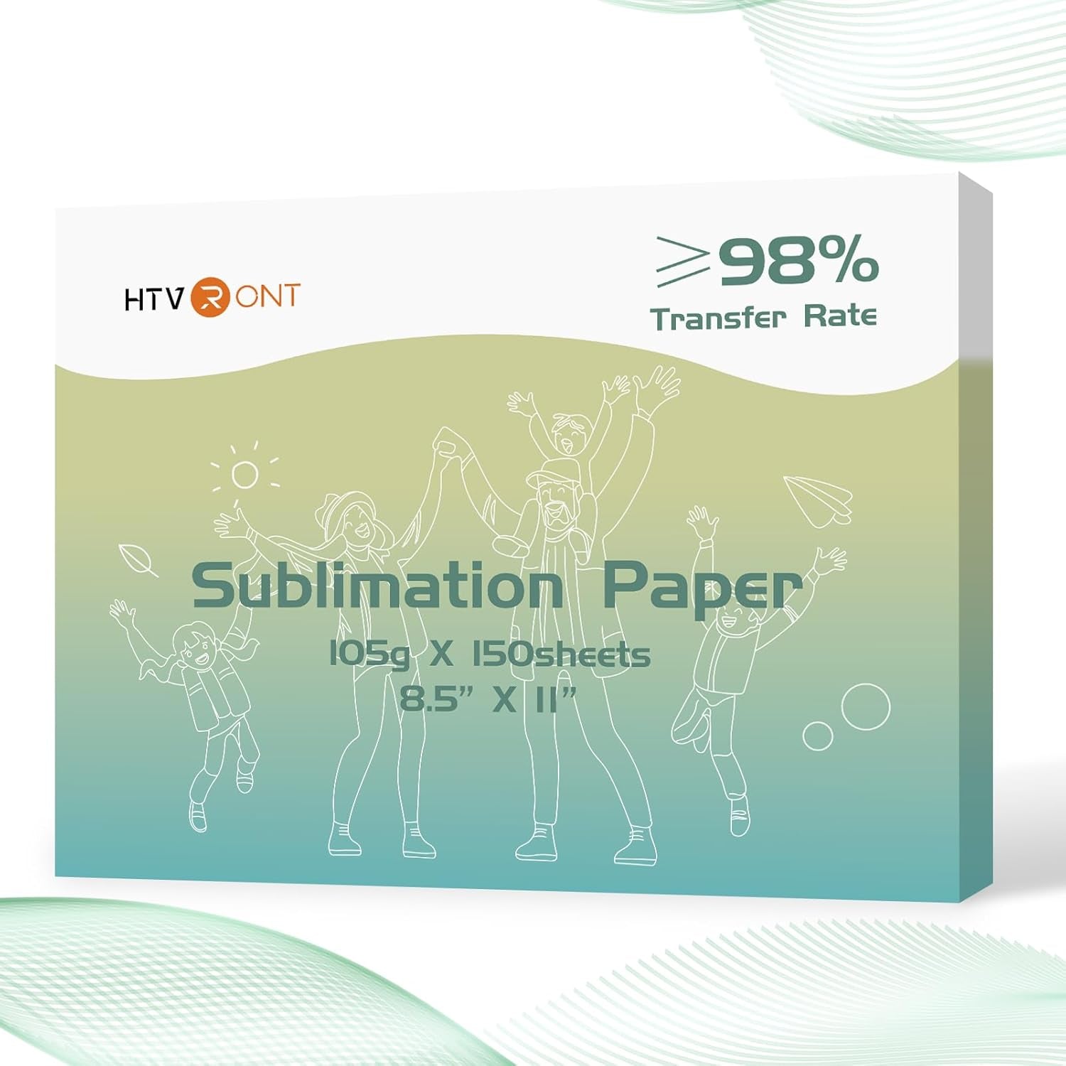 Sublimation Paper 8.5 X 11 Inches - 150 Sheets 105G Excellent Ink Release Sublimation Transfer Paper for Tumblers, Mugs, T-Shirts