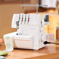 Serger Overlock Sewing Machine, 1250 Stitches per Minute, 2-3-4 Thread Capability, 0.7-2 Adjustable Differential Feed, with Free Arm and LED Light, Sewing Machine for Various Fabrics, White