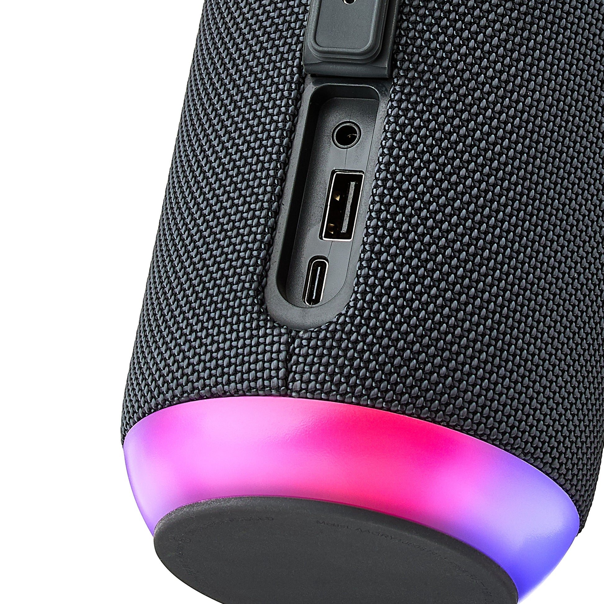 Large Rugged Speaker with Bluetooth Wireless Technology and LED Lighting, Gray