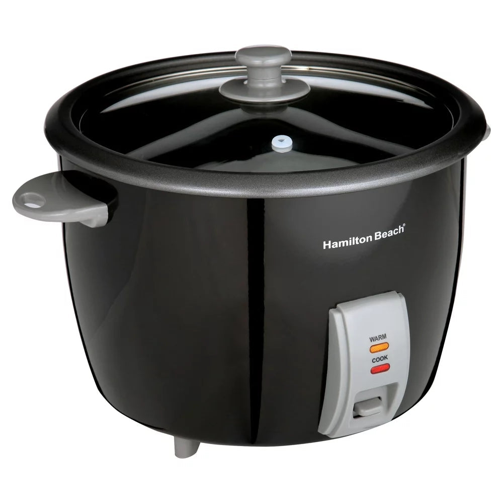 Rice Cooker and Food Steamer, 30 Cups Cooked (15 Uncooked), Steam Basket, Black, 37555