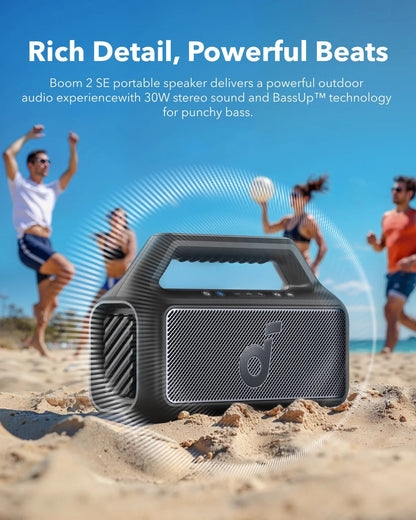Boom 2 SE Outdoor Speaker, 30W, Bassup Technology, 18H Playtime, IPX7 Waterproof, Floatable, New