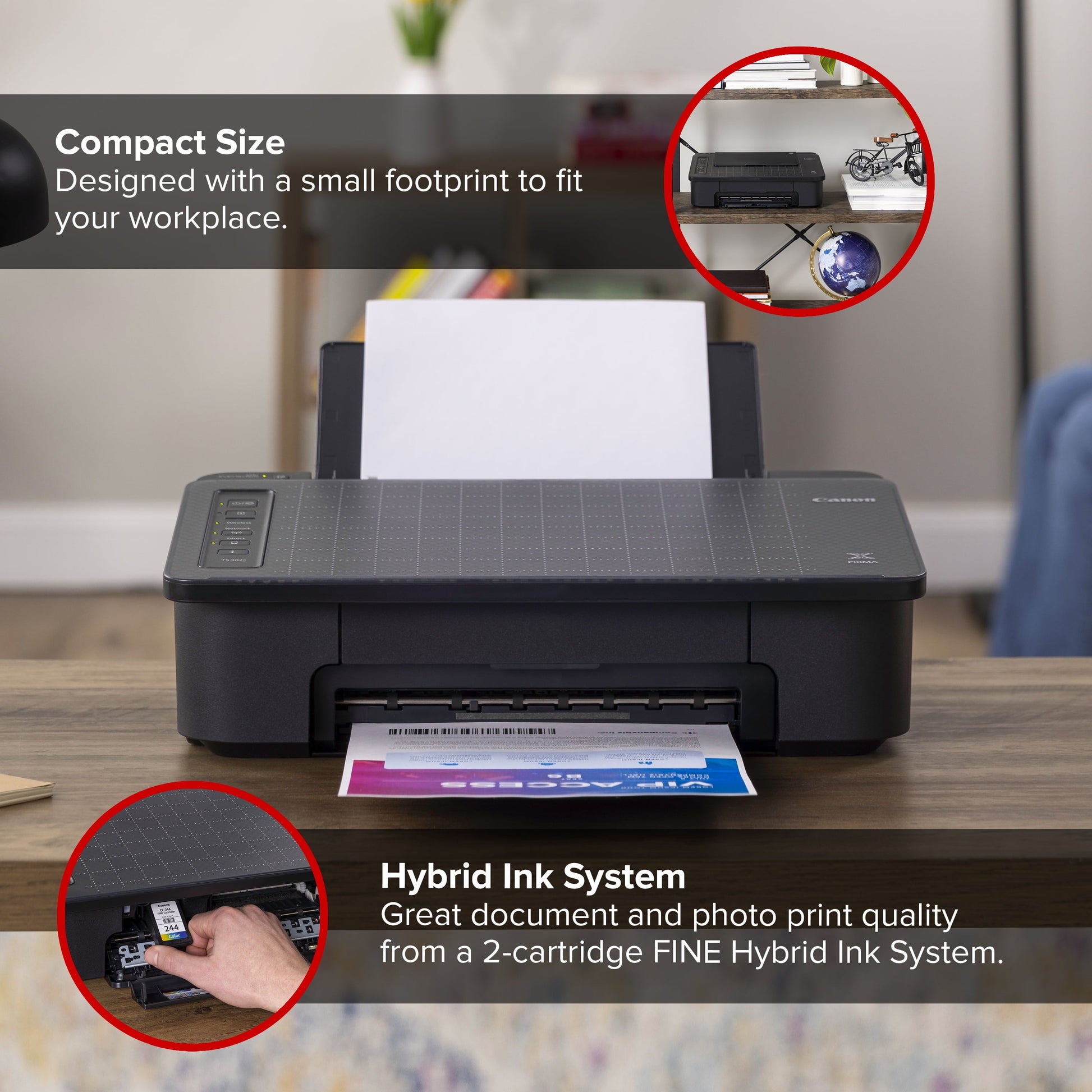 Canon PIXMA Ts302A Wireless Inkjet Printer