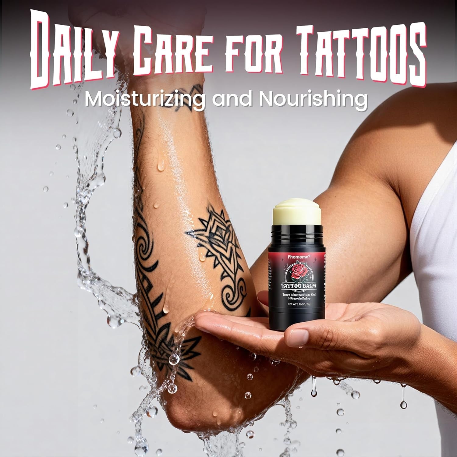 Phomemo Tattoo Aftercare Balm, 1.76Oz Tattoo Balm Butter for New & Old Tattoos Healing, Moisturizing, Brightening, 100% Natural & Petroleum-Free Tattoo Cream