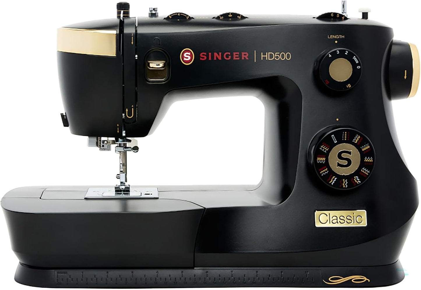 SINGER® Heavy Duty 500 Classic High Speed Sewing Machine + Accessory Kit | 23 Built-In Stitches, Strong Motor, Strong Piercing Power, 1-Step Buttonhole, Full Metal Frame, Large Sewing Space, LED Light