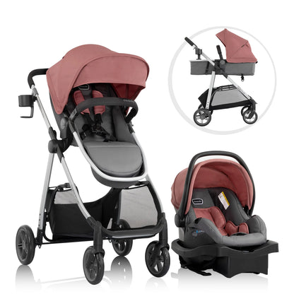 Evenflo Omni plus Travel System with Litemax Infant Car Seat, Shasta Pink