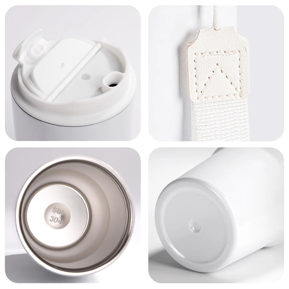 Wholesale Sublimation Tumblers 20 OZ White Blanks with Lid and Plastic Straw Portable String Stainless Steel Coffee Cups 6 Pack & 12 Pack & 24 Pack
