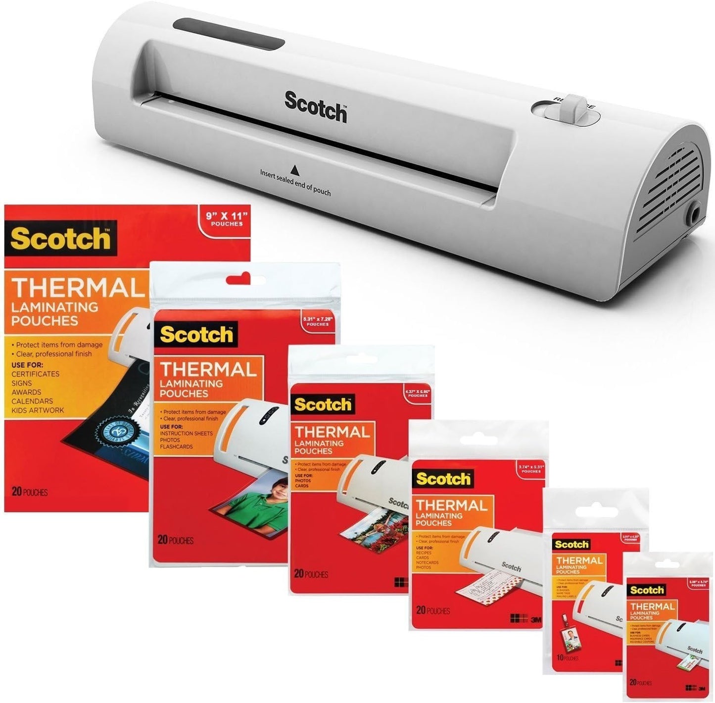 3M Laminator Kit with Every Size Laminating Pouch