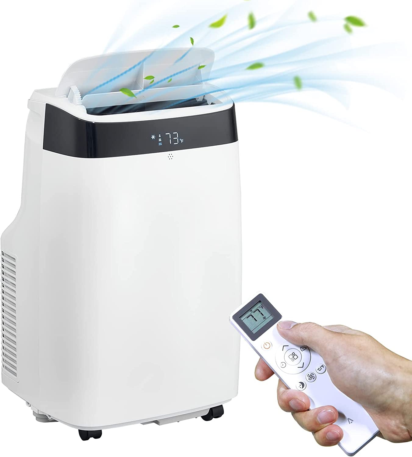 10,000 BTU Portable Air Conditioner, Cools up to 450 Sq. Ft, Multifunctional Floor AC Unit with Dehumidifier, Fan, Auto, Sleep Modes, Remote Control & Window Kit Included, 24H Timer