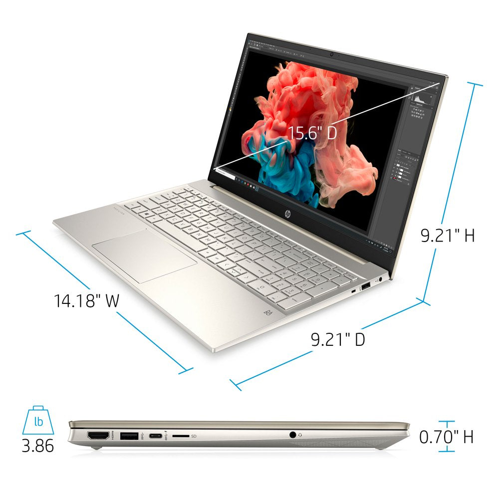 Pavilion 15.6" FHD Touch, Intel Core I7-1165G7, 8GB RAM, 512GB SSD, Lunar Gold, Windows 11, 15-Eg0070Wm