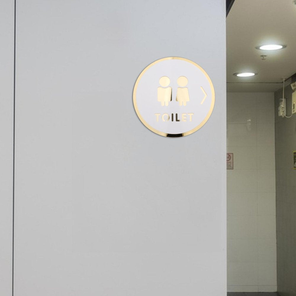 Toilet Door Sign Bathroom Sign Acrylic Pictogram Toilet Symbol Bathroom Door Signage Restroom Sign for Commercial Public Place Store Mall Style B