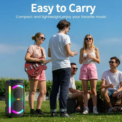 Bluetooth Speaker, Portable Party Speaker with 2 Microphones, 40W Powerful Sound Deep Bass, T30-T