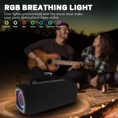 Portable Bluetooth Speakers,Wireless Speaker with Loud Stereo Sound,Bluetooth 5.3, RGB Lights, Dual Pairing for Home, Outdoor, Party,Gift Ideas