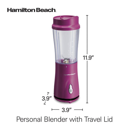 Personal Blender with Travel Lid for Smoothies and Shakes, Portable, Fits Most Car Cup Holders, Raspberry, 51131